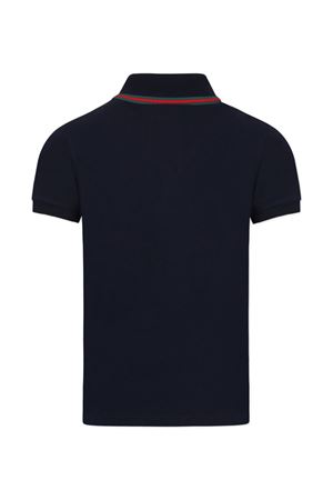 Dark blue stretch cotton piquet Polo shirt GUCCI KIDS | 805405XJGXV4306